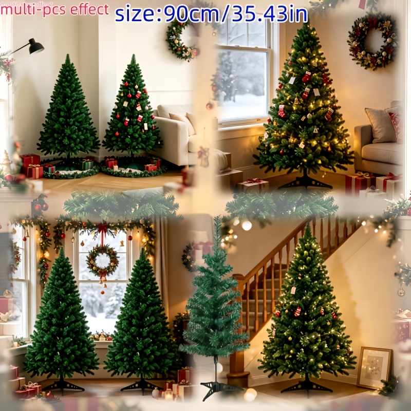 TEMU Artificial Green Christmas Tree, Christmas Party Atmosphere Decorative Ornament, For Indoor Living Rooms And Entryway Display Windows, Store