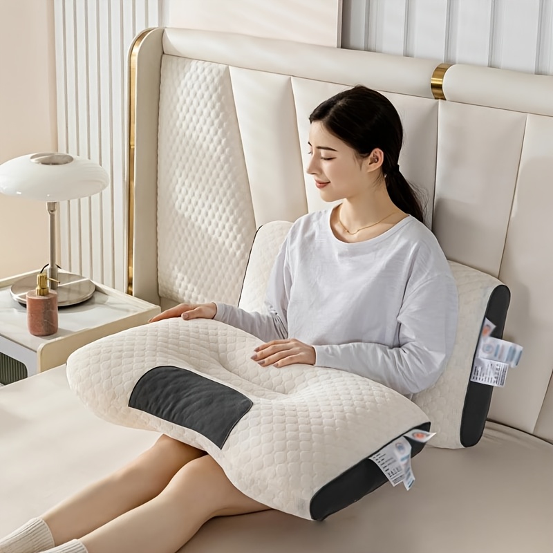 TEMU 快適な睡眠用枕 ストレートネックピロー 仰向け・横向き寝用 寝返り防止 睡眠の快適さを向上 通気性 アレルギー対策 父の日・母の日のギフトに最適