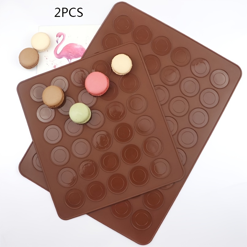 2pcs Large Small Macaron Silicone Baking Mat Chocolate Cookie Silicone Pad Silicone Oven Baking Tray Mat Heat Insulation Pad Food Grade Kitchen Baking Tool