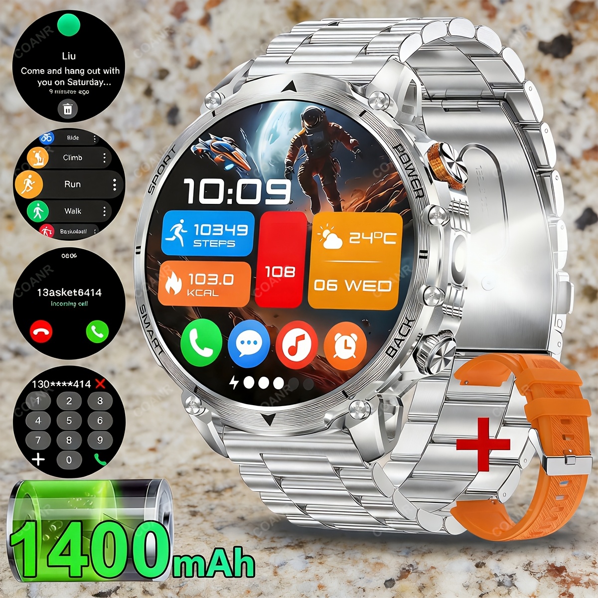 Smartwatch with IP68 Waterproof and Fitness Tracking