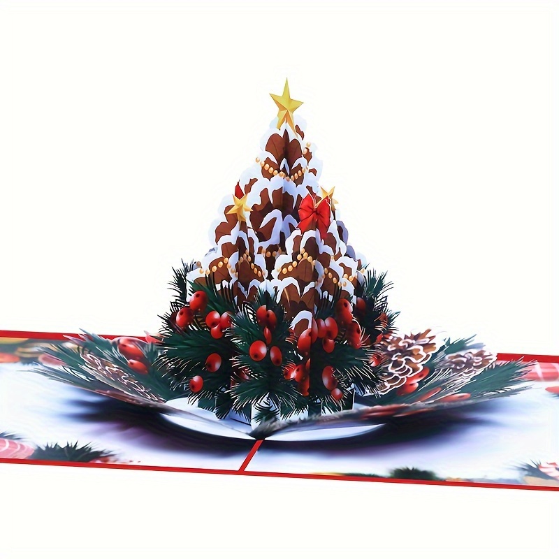 

3d Pop-up Pine Cone Christmas Card With Cards & Envelopes - Gift For , Funny Christmas Cards