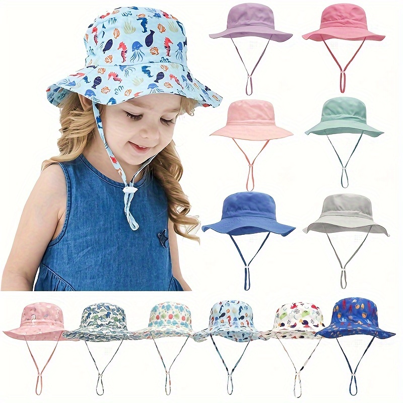 Toddler Kids Sun Hat Boys Girls Wide Brim Bucket Hat Baby - Temu