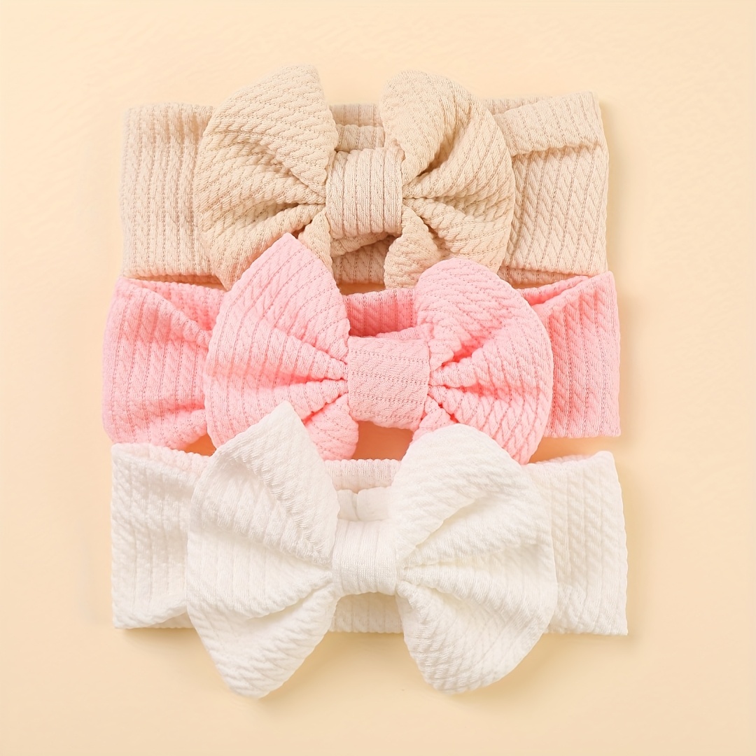 E-shop 3 Stück Kinder Stirnbänder, Bequem, Hautfreundlich, Modische Schleife, Uni-Farben, Casual, Ideal für Outdoor , Ostern
