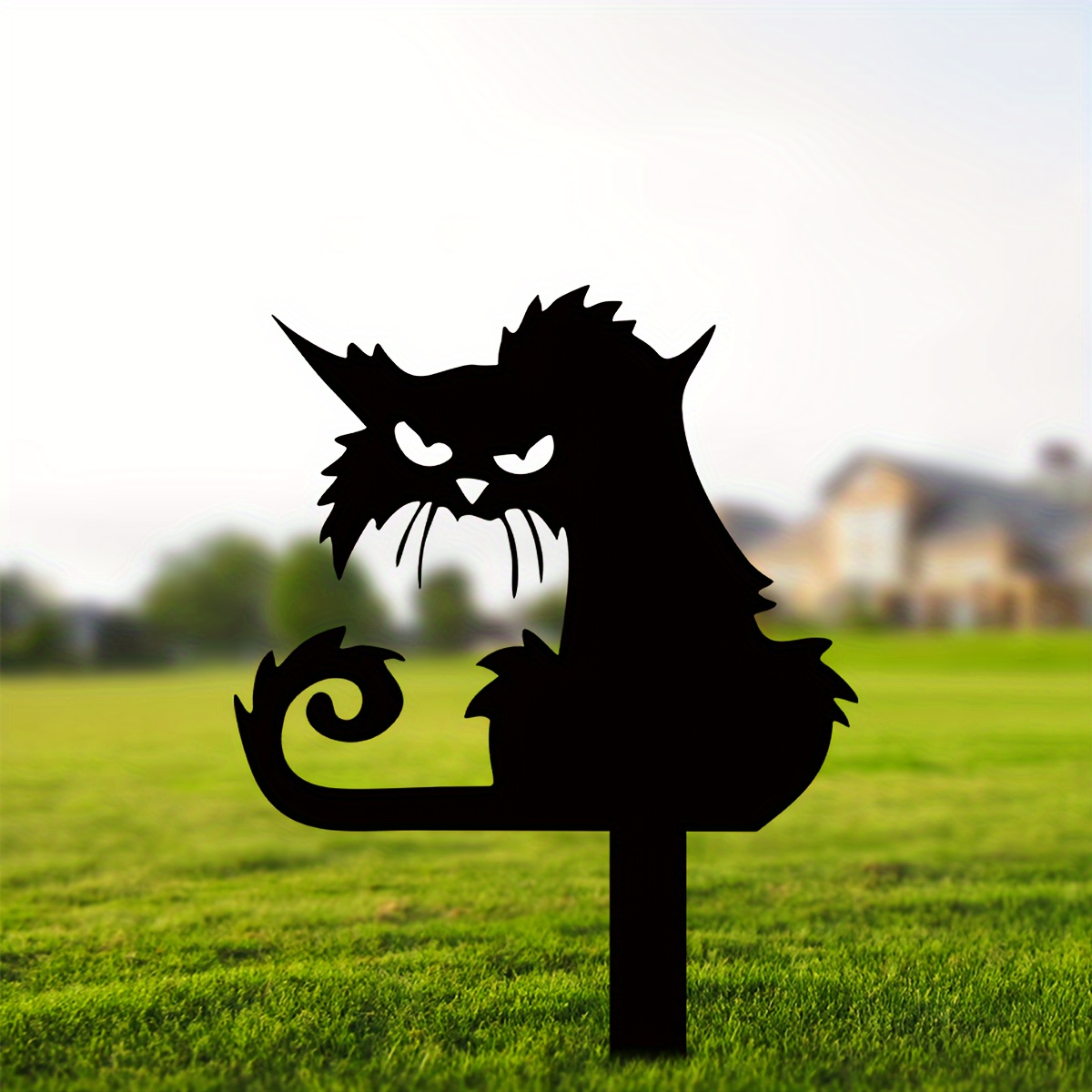 

Evil Cat Silhouette Metal Wall Art, No-power Needed, Featherless, Outdoor Lawn & Garden Decor, Iron Craft For Yard, Patio, Flower Pot, Vegetable Ground - Laser Engraved