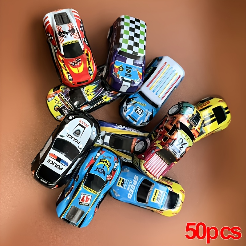 Image of 50pcs Mini Alloy Toy Cars Random Color – Colorful Die-cast Pull Back Sliding Cars For Teens, Durable Construction, Perfect Halloween And Christmas Gifts For Boys And Girls, Car Toys
