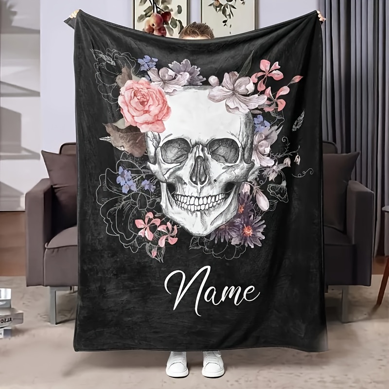 

Customizable Floral Fleece Blanket – Soft, Cozy Throw For Halloween, Valentine's, Birthdays, And More | Perfect Gift | For Home, Beach, Camping, Or Office Decor