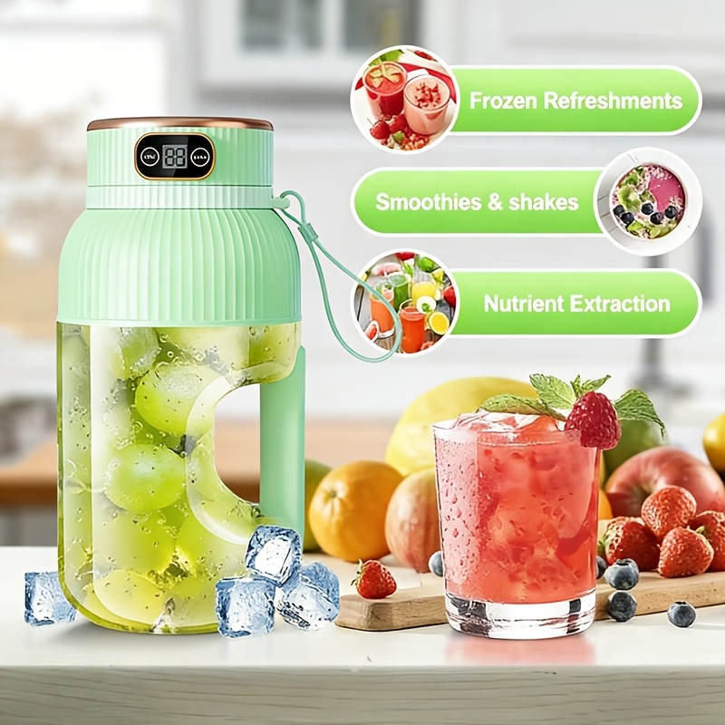 TEMU Mixeur de fruits portable de grande capacité, presse-agrumes, chargement USB, convient pour les smoothies, les , les boissons glacées, cadeaux