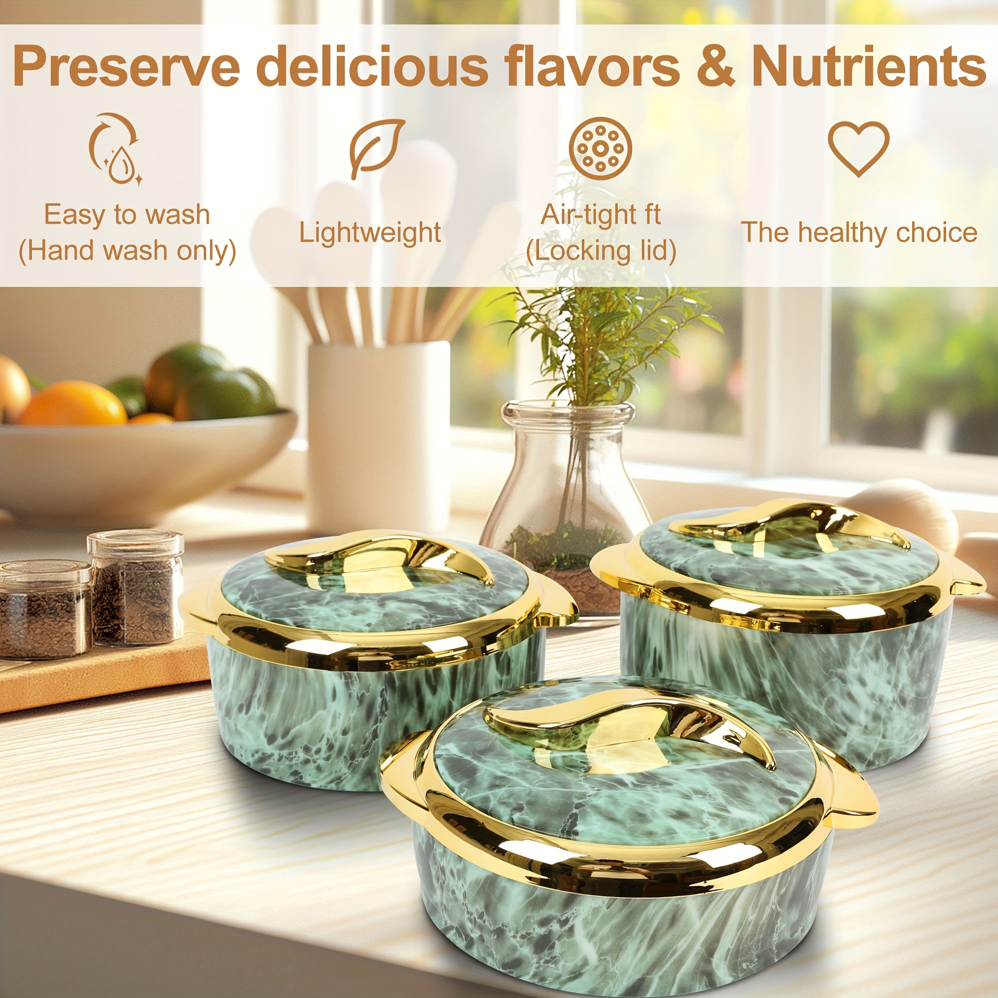 Casserole Food Storage To Keep Food Hot Insulated Serving Bowl