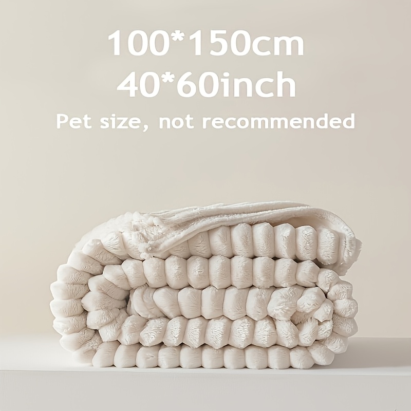 TEMU Luxury Striped Bed Blanket - Soft And Comfortable, Suitable For Decoration, Bed Covering, Sofa Nap Blanket, Shawl Blanket, And Warm Blanket.