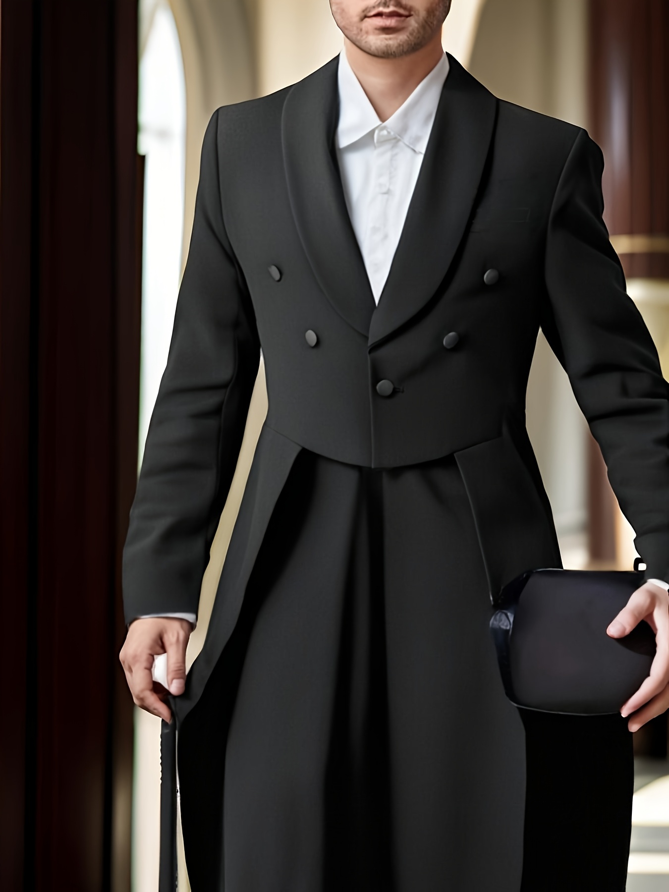 Halloween Costume Homme Veste Steampunk Médiévale - Manteau Gothique à Queue-de-morue Victorienne Pour Homme - Costume D'Halloween De Vampire Pirate Pour Cosplay Blazer Homme