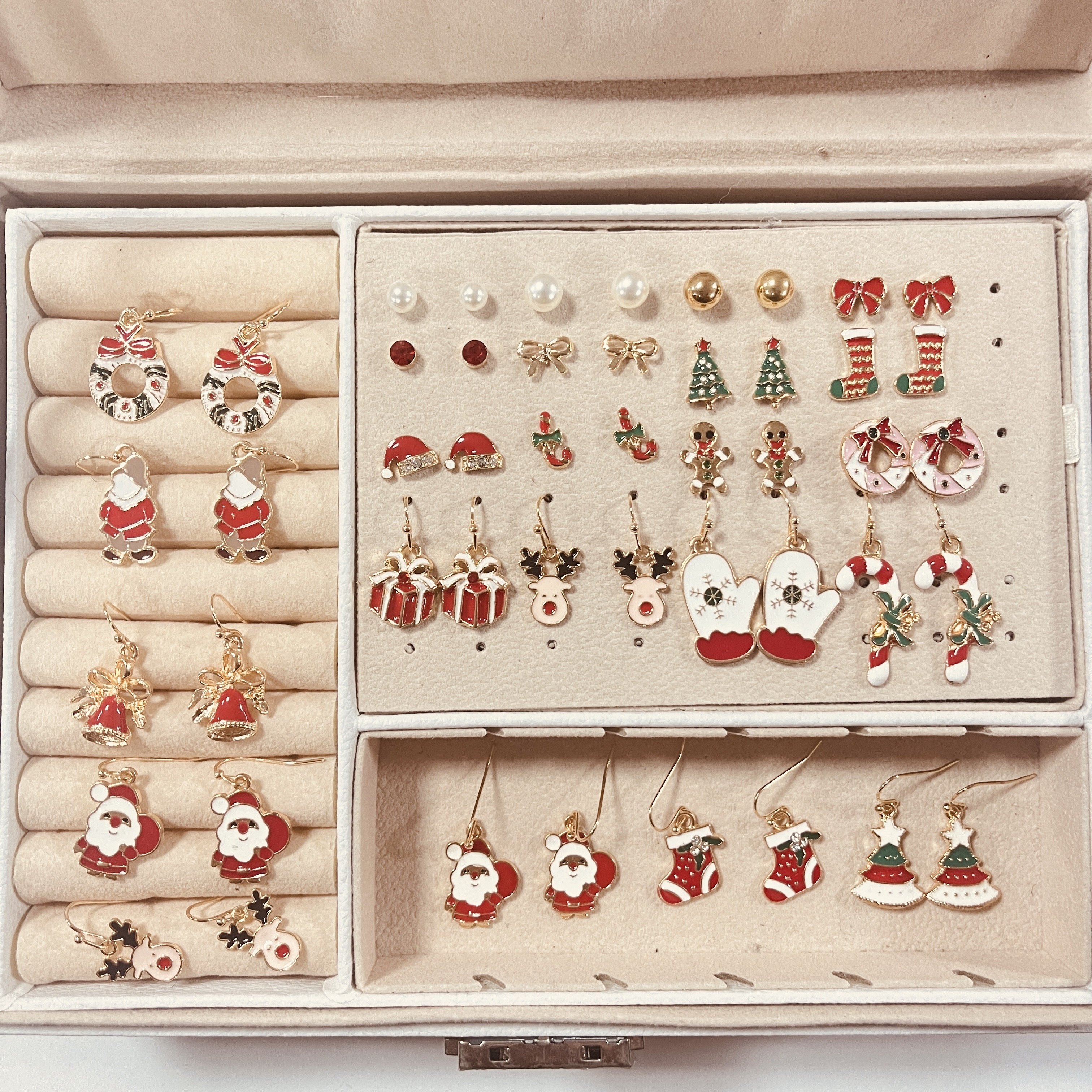 

48pcs Christmas Earring Set - , , Snowman & | For & Parties | Alloy Jewelry Box Not Included