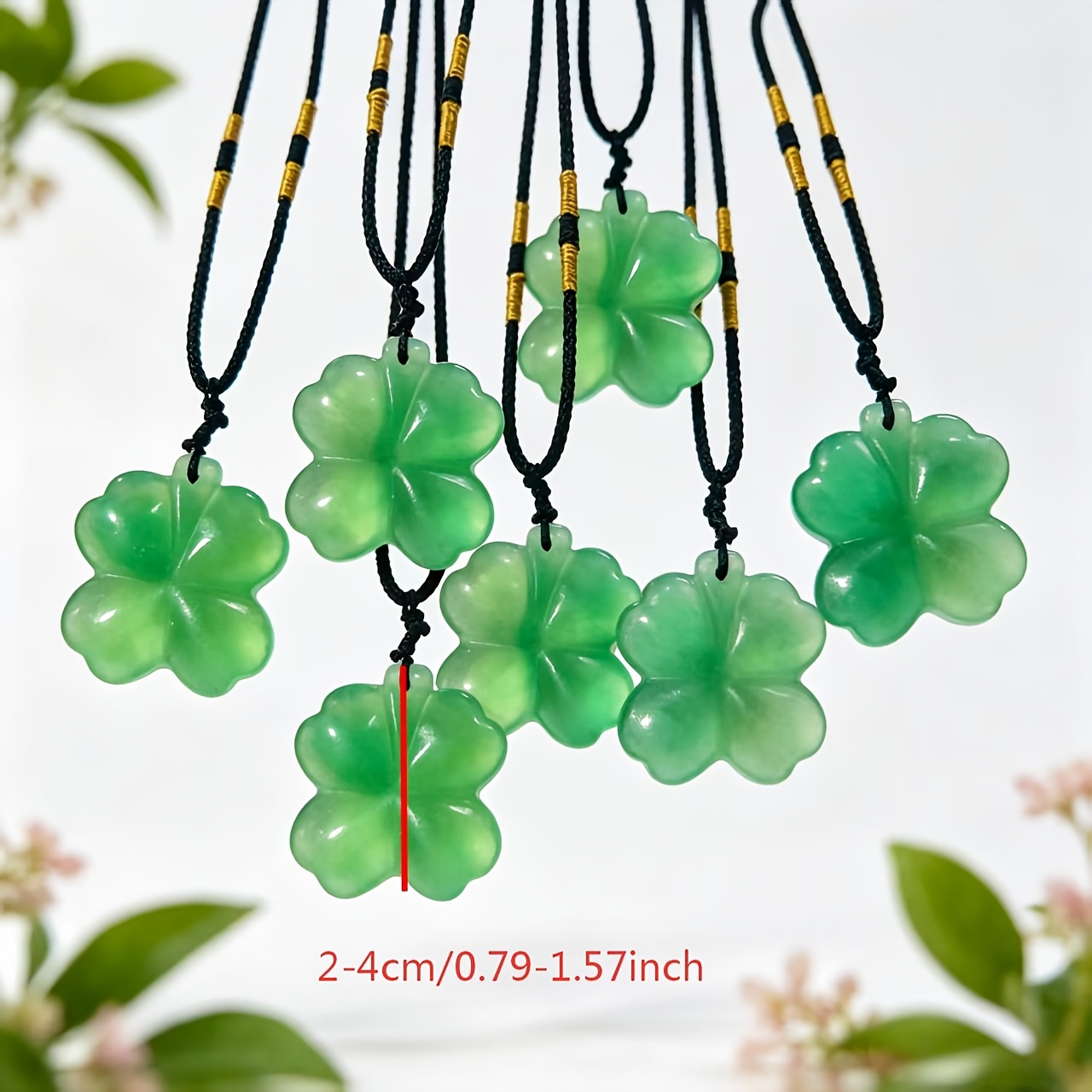 Natural Crystal Fluorite Four-Leaf Clover Necklace, Gift for Her