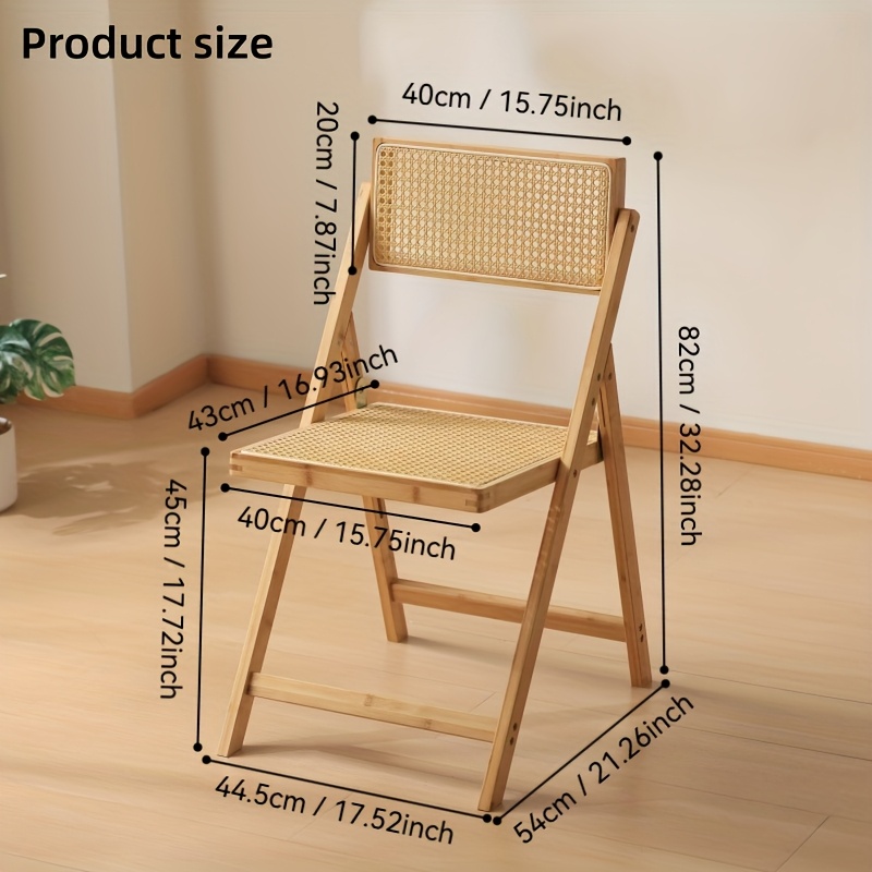 2 Sillas Plegables de Bambú Modernas - Estructura de Madera de Bambú Resistente, Sillas Portátiles y Ligeras Adecuadas para Uso en Interiores/Exteriores, Diseño Ahorrador de Espacio, Fácil de Plegar/Desplegar, No Requiere Montaje, Ideales para Hogar, Jardín, Oficina - Capacidad de Peso 149,69 KG