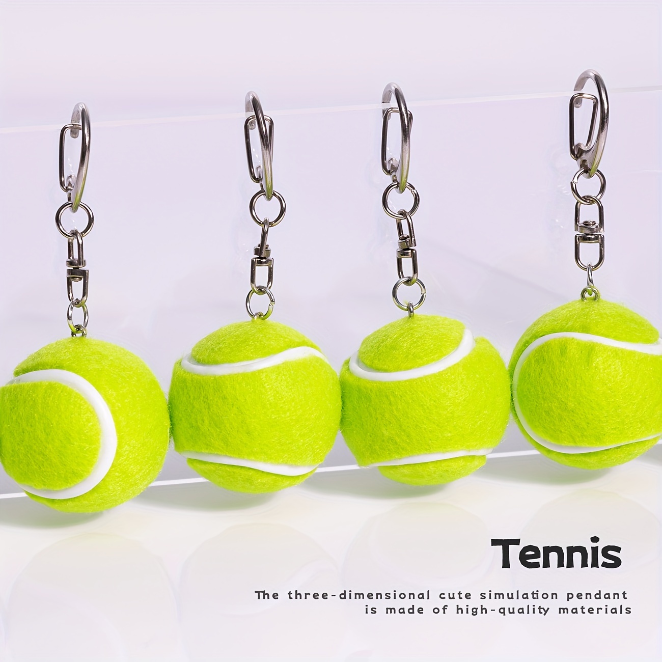 

1/2pcs Mini Tennis Ball Keychains - Sports-themed Pvc & Plush Charms For Bags, Backpacks & Car Keys - Perfect Gift For , Tennis Accessories