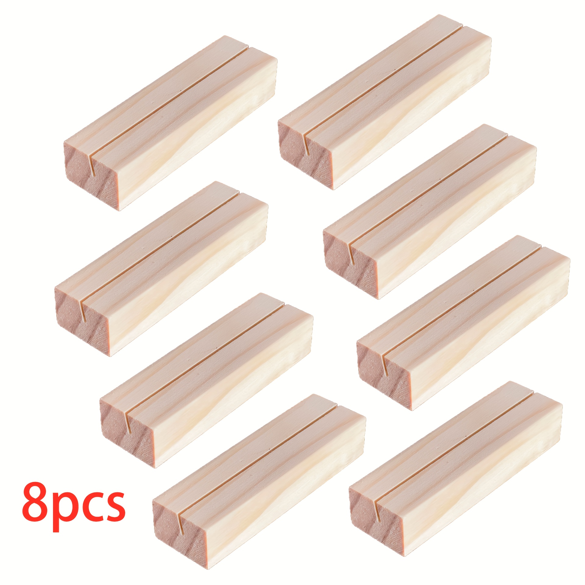 TEMU 8-pack stevige houten kaarthouders - Perfect voor bruiloften, restaurants en banketten - massief hout ontwerp - Geschikt voor plaatskaarten,