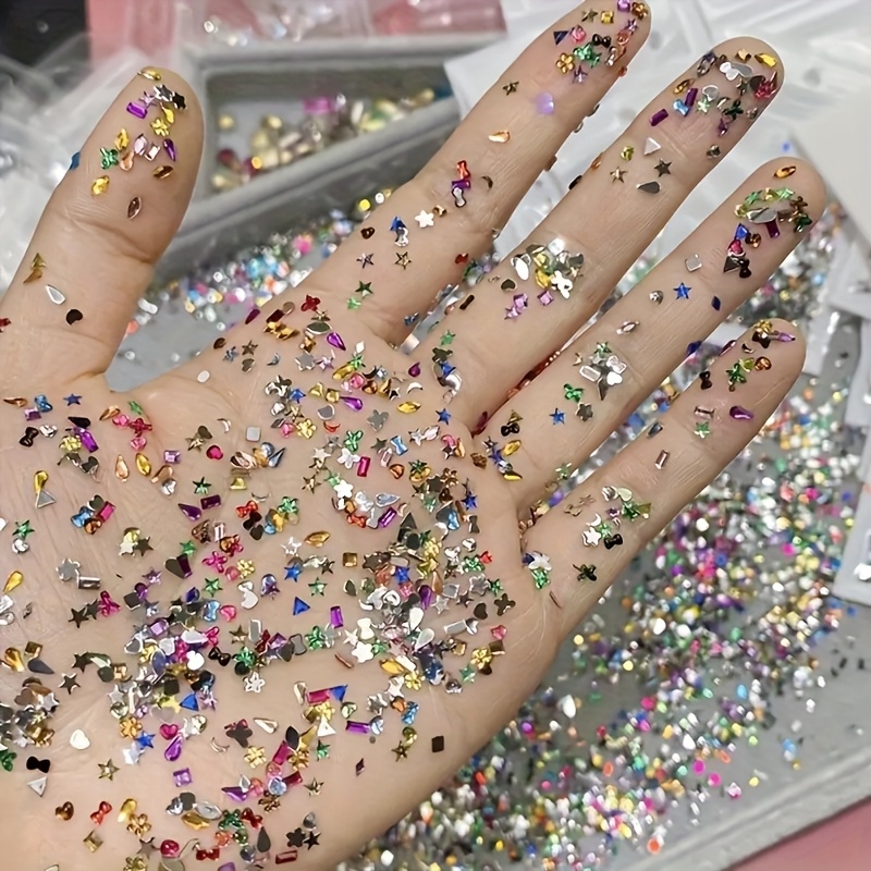 1000pcs Hypoallergenic Mini Nail Art Rhinestones Set - Colorful Flatback Gems For , Acrylic Nails And Crafts, Odorless