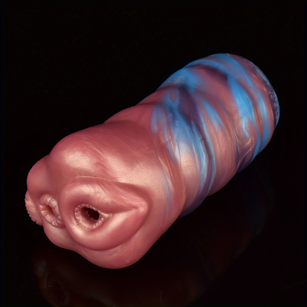 1pc male silicone toys double hole pocket