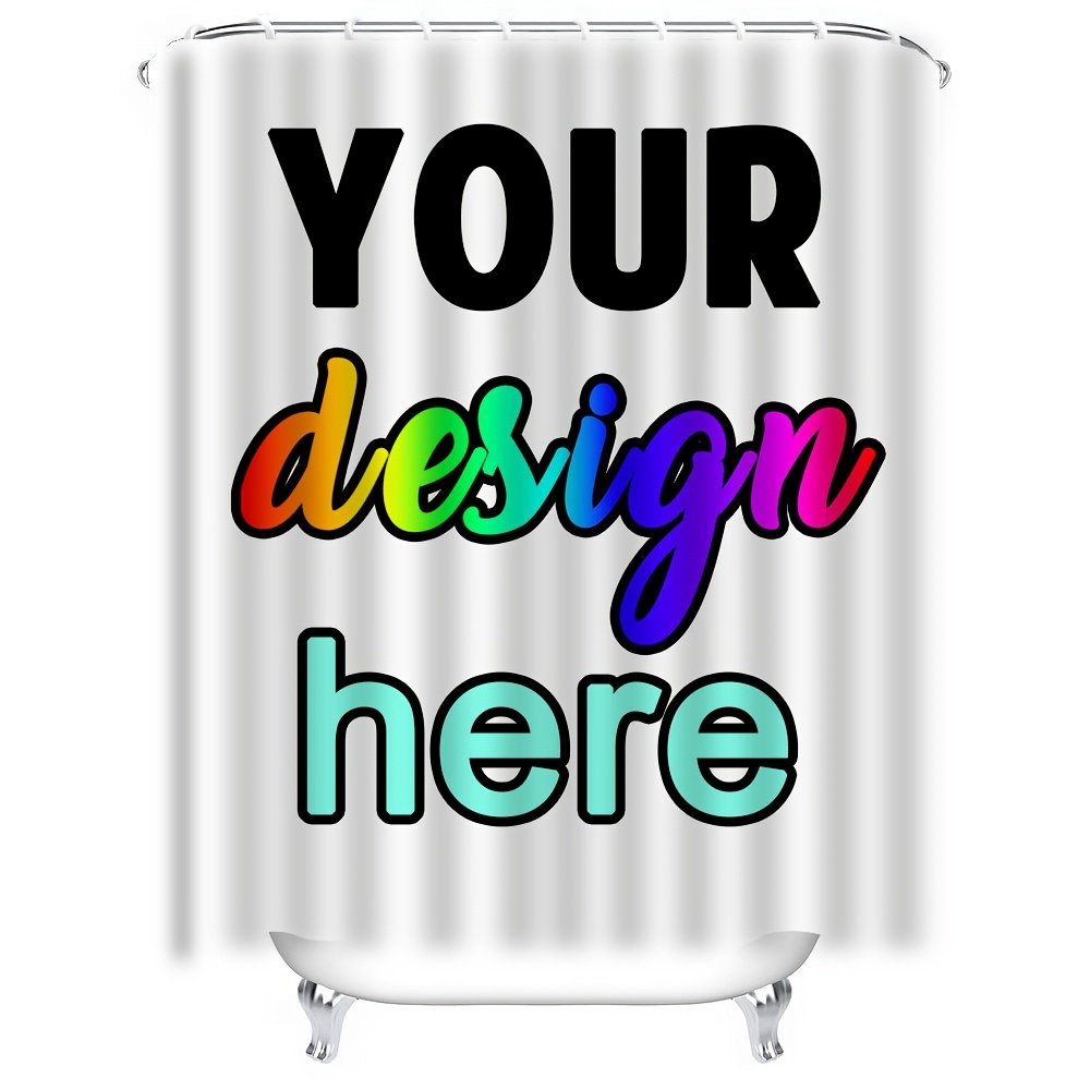 Customized Photo Personalized Shower Curtain with Text Logo