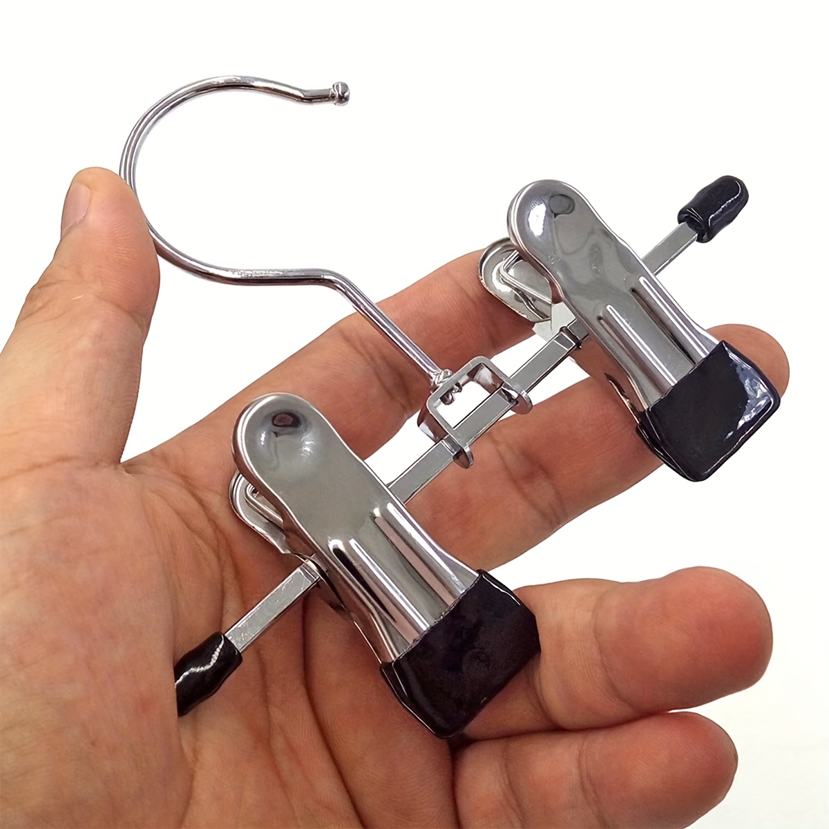 6-teiliges set aus robustem edelstahl für schuhe & kleidung – verstellbarer, multifunktionaler, faltbarer stiefelständer mit  , hosenfalte, sockenclips – platzsparend für reisen, camping, wäsche (stiefel/hüte/handtücher), wäscheständer
