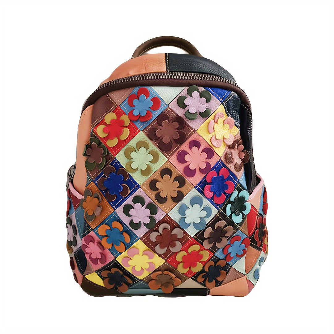 

Flowers Leather Backpack Colorfull Backpack Leather