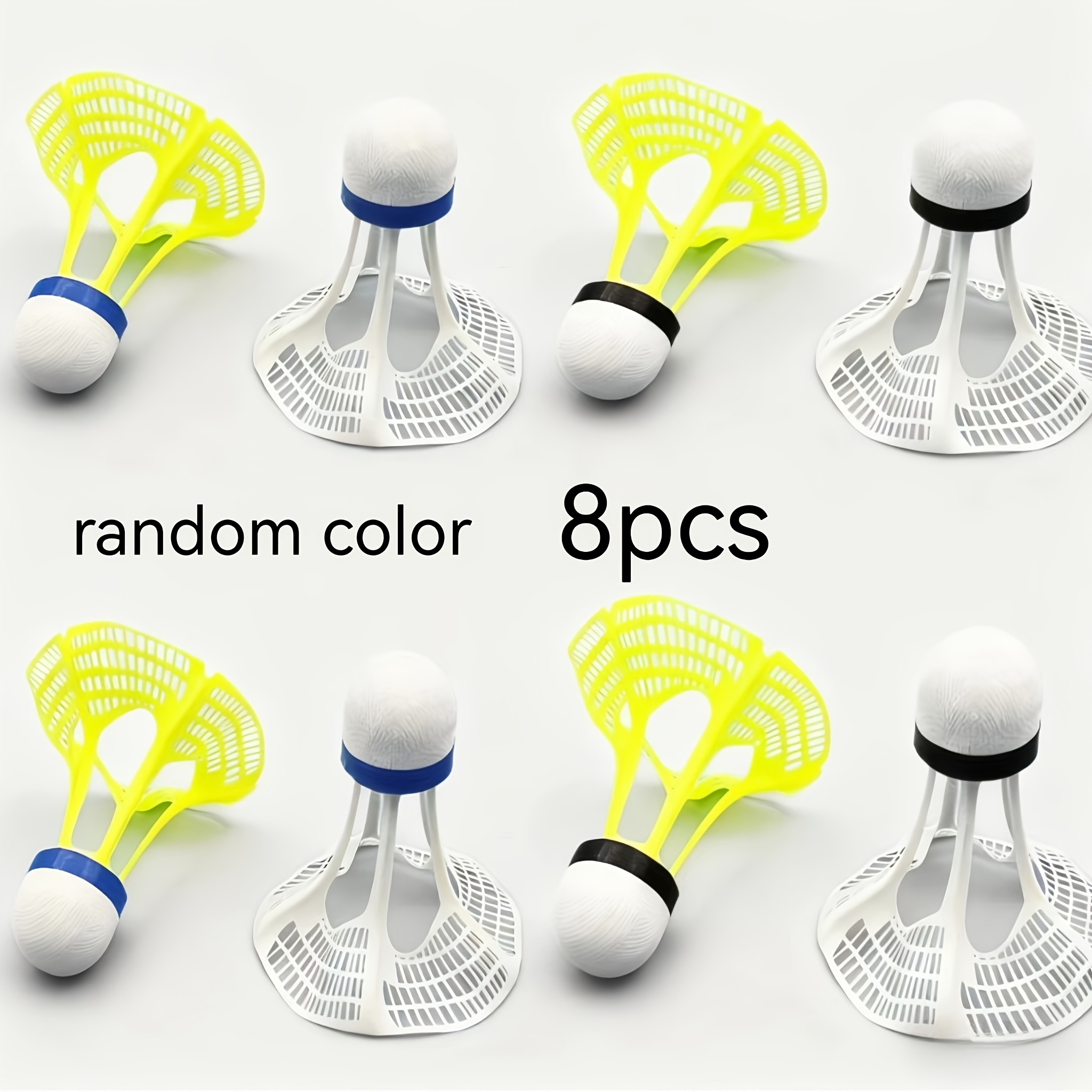 E-shop 8 Stück, zufällige Farben, windfeste Federbälle für Badminton aus Nylonmaterial, entwickelt, um Wind Stößen standzuhalten, geeignet für