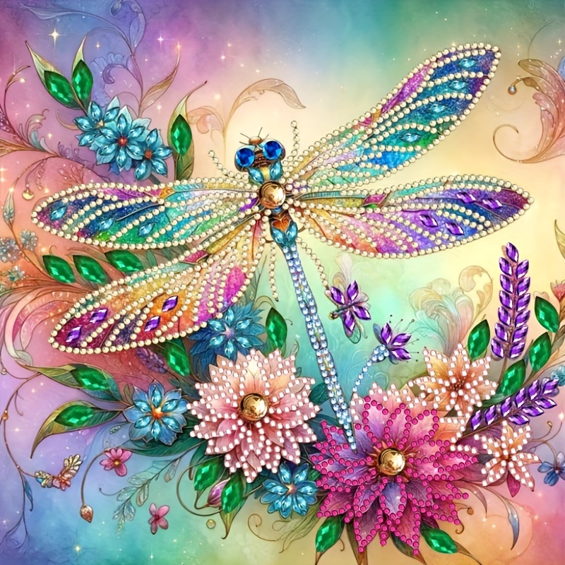 

1 Set, 30x30cm/11.8x11.8in Dragonfly Diamond Art Painting Kit, 5d Diy Special Shape Crystal Drill Local Diamond Art Painting Kit For Home Decor Surprise Gift.