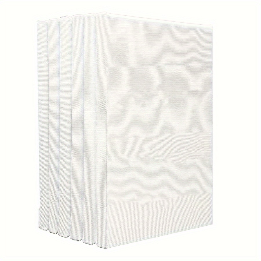 

6-piece Stretched Artist Canvases | 8x12 Inches | Premium Cotton With Pine Wood Frames | Ready To Paint For Acrylic, Oil & Mixed Media Artwork