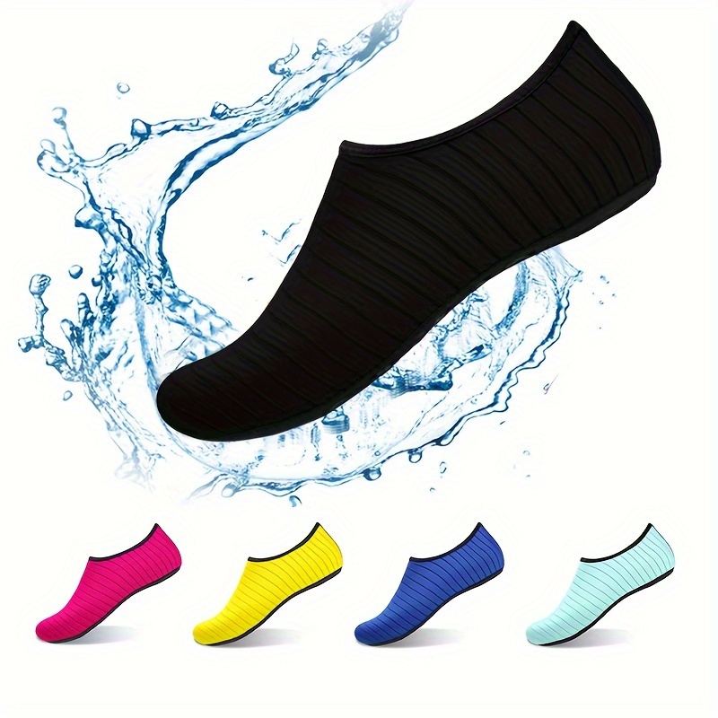 

Women's Quick-drying Non-slip Aqua Shoes, Lightweight Non-slip Beach Water Socks Yoga Surfing, Striped Quick-drying Barefoot Beach Wading Shoes, Indoor Outdoor Yoga Fitness Swimming Surfing Sports