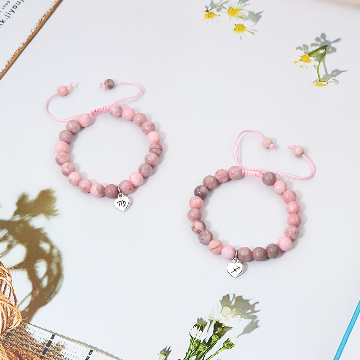 Couple's Zodiac Stretch Bead Bracelet Set, Gift