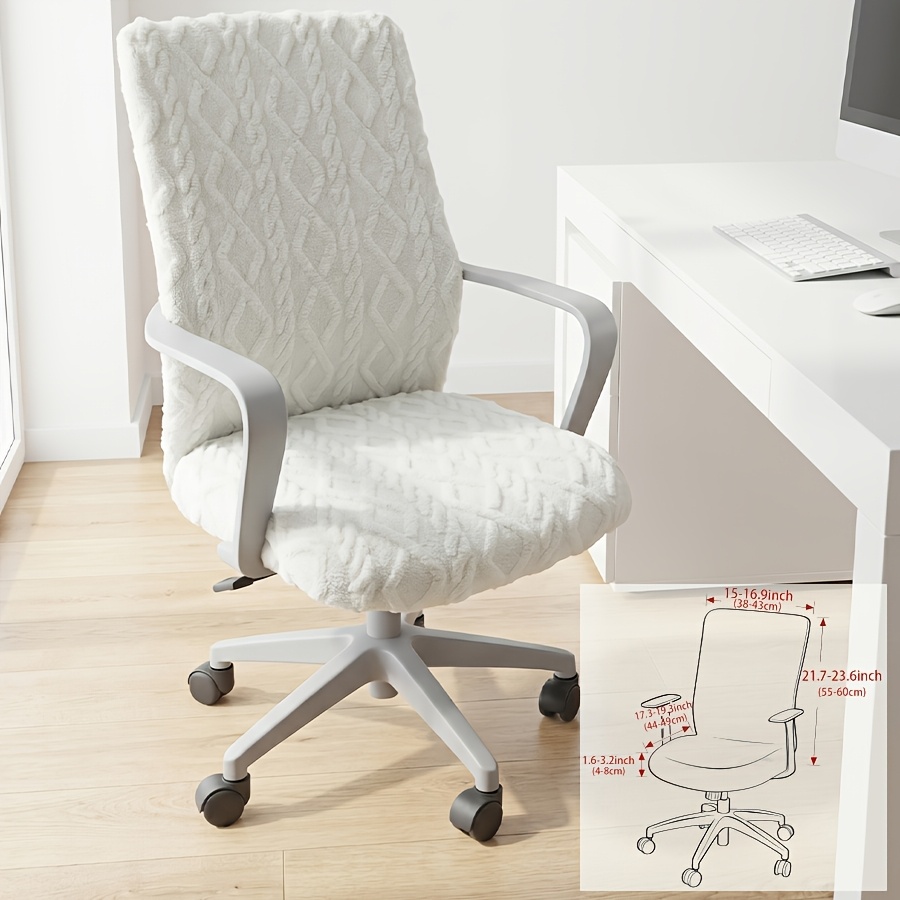 TEMU 1 Housse de chaise de bureau douce et épaisse, lavable et lavable en machine, facile à démonter et à assembler, convient à divers scénarios que