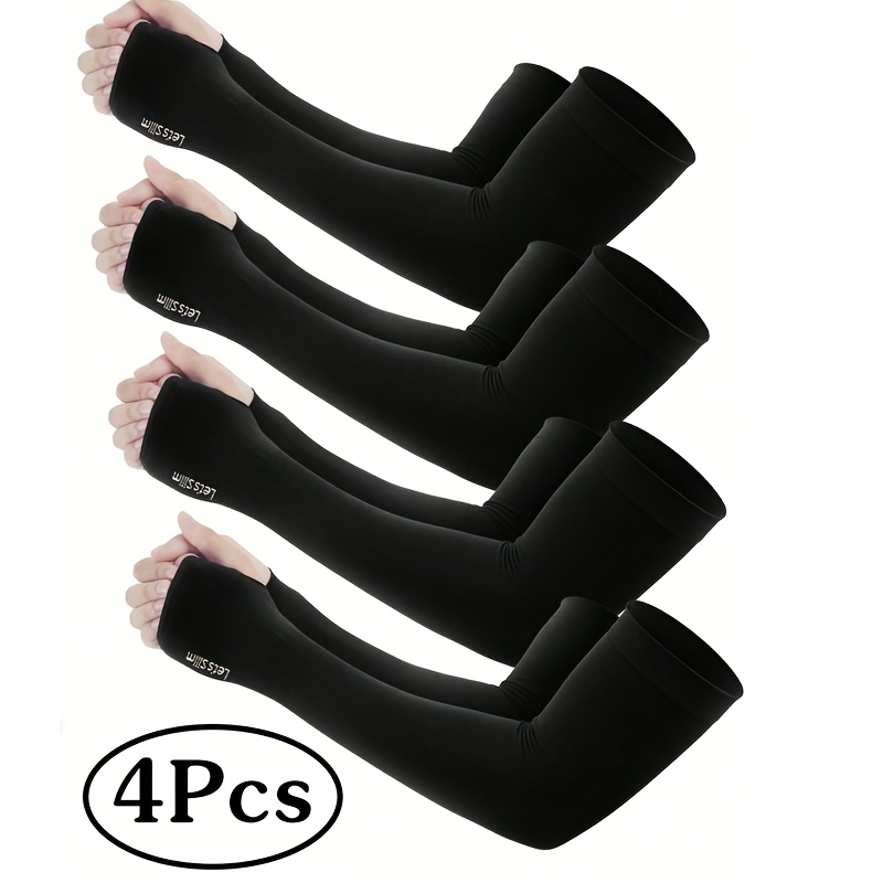 E-shop 4er Set Schwarze Damen Eis Ärmel Reitarmstulpen Damen Armstulpen für den Sommer Ausflüge Enganliegende Eis Ärmel