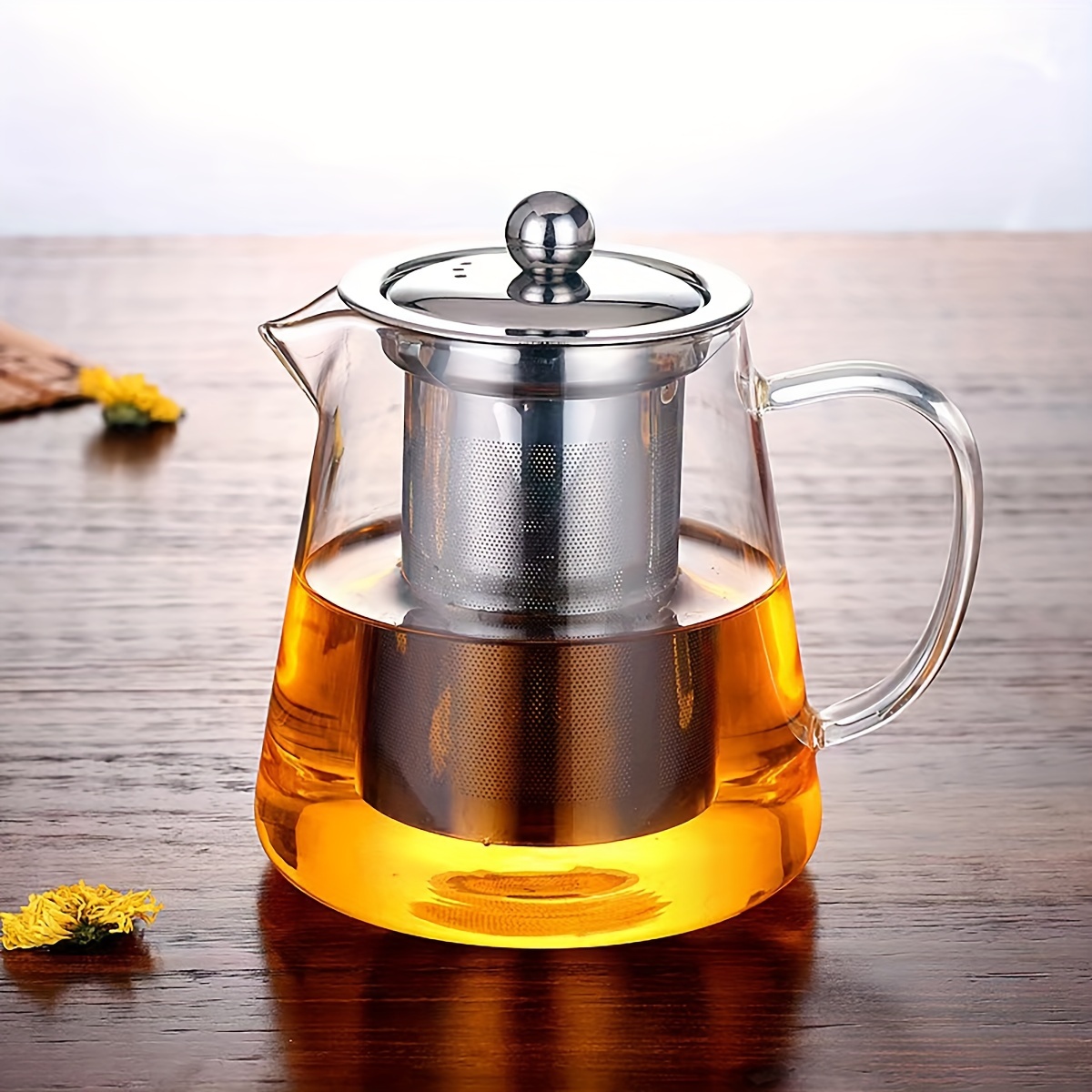 Glass kettle with store filter