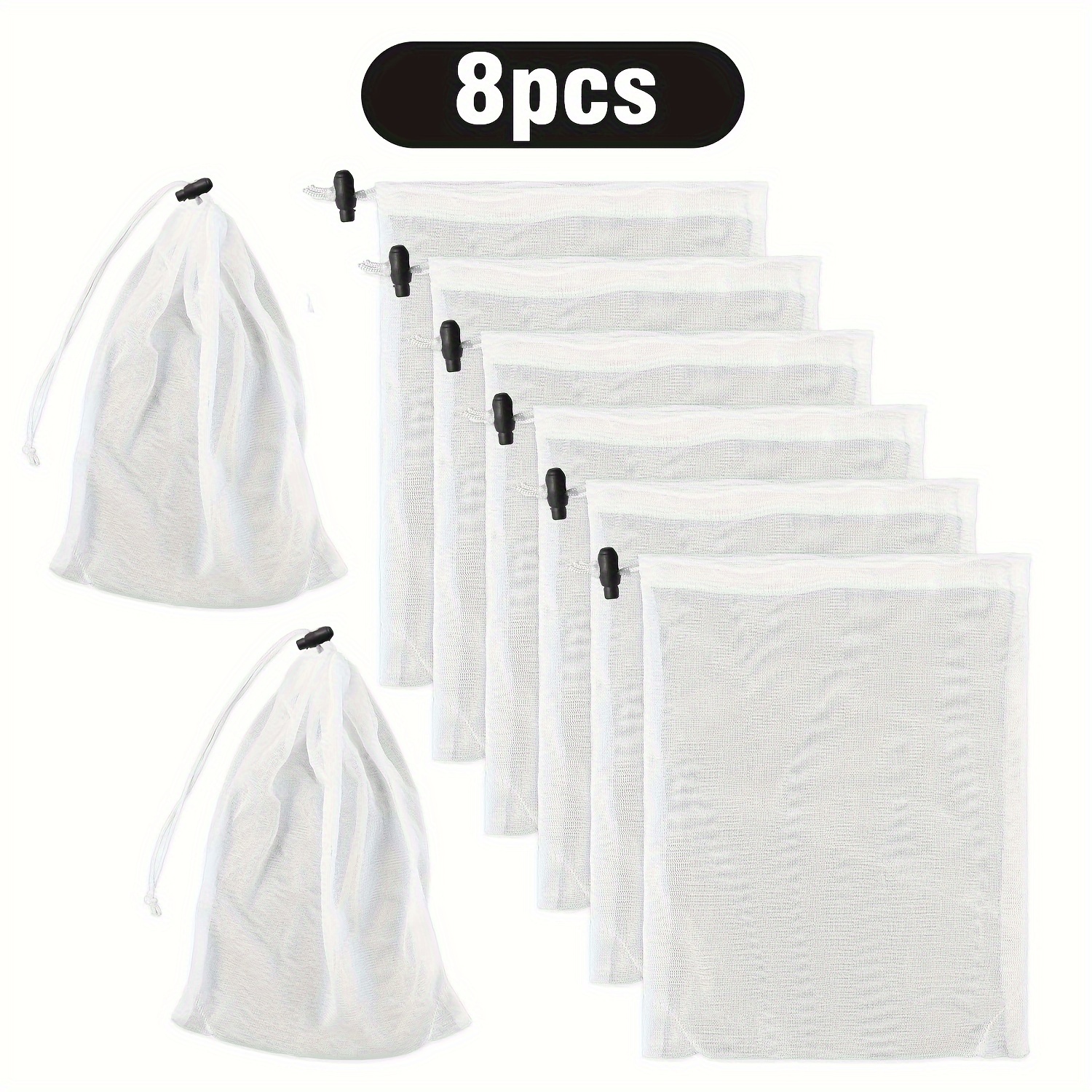 8pcs Reusable Fine Mesh Pool Vacuum Filter Bags, 12.2x9" - Aquariums & Swimming Pools, Easy Clean Leaf Collector, Spa, Replacement, Sewn