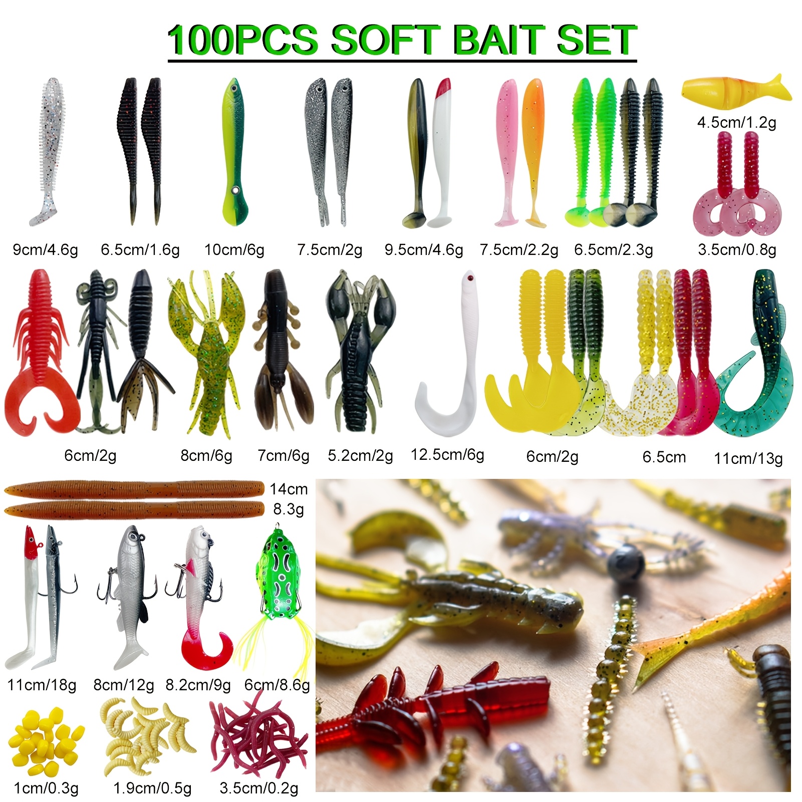 346pcs Fishing Lures Kit with Tackle Box Included Minnow, Crankbaits, Spinnerbaits, Bait Rigs, Spoons, Soft Baits, Jigs, Hooks, Weights Sinkers, Topwater Lures Freshwater Saltwater Fishing Gifts