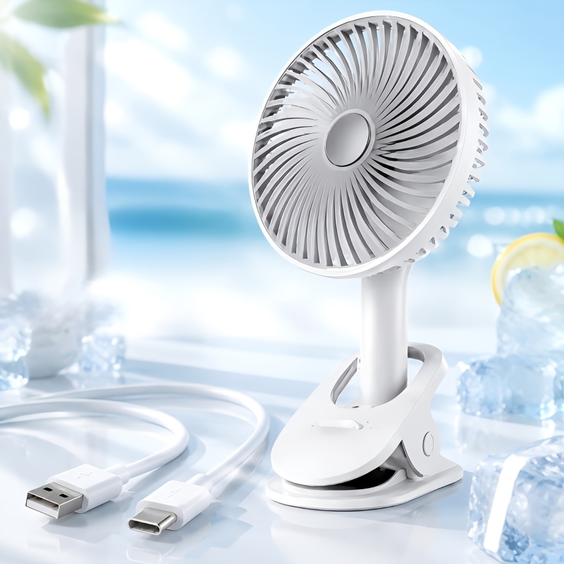Rechargeable Clip-on Fan Detachable, 360 Degree Rotating Mini Desk Fan, 3-speed Fan, Portable Usb Fan For Home Office Treadmill Golf Cart Camping