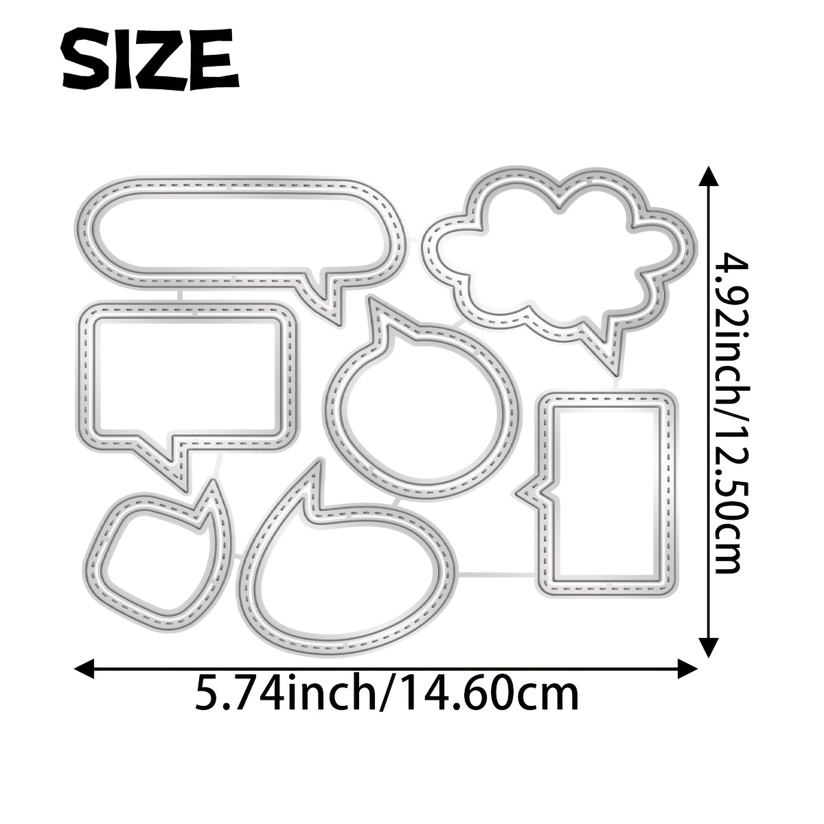 TEMU Speech Metal Die-cut Mold - Diy Embossing, Paper Card Making, And Handmade Holiday Decorations Speech Bubble Border Embossing Die-cut Mold