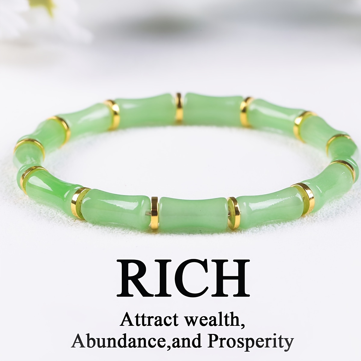womens chinese style bamboo knot luck bracelet with artificial crystal beads bamboo joint   for lunar new year gift daily wear year round accessory bead free