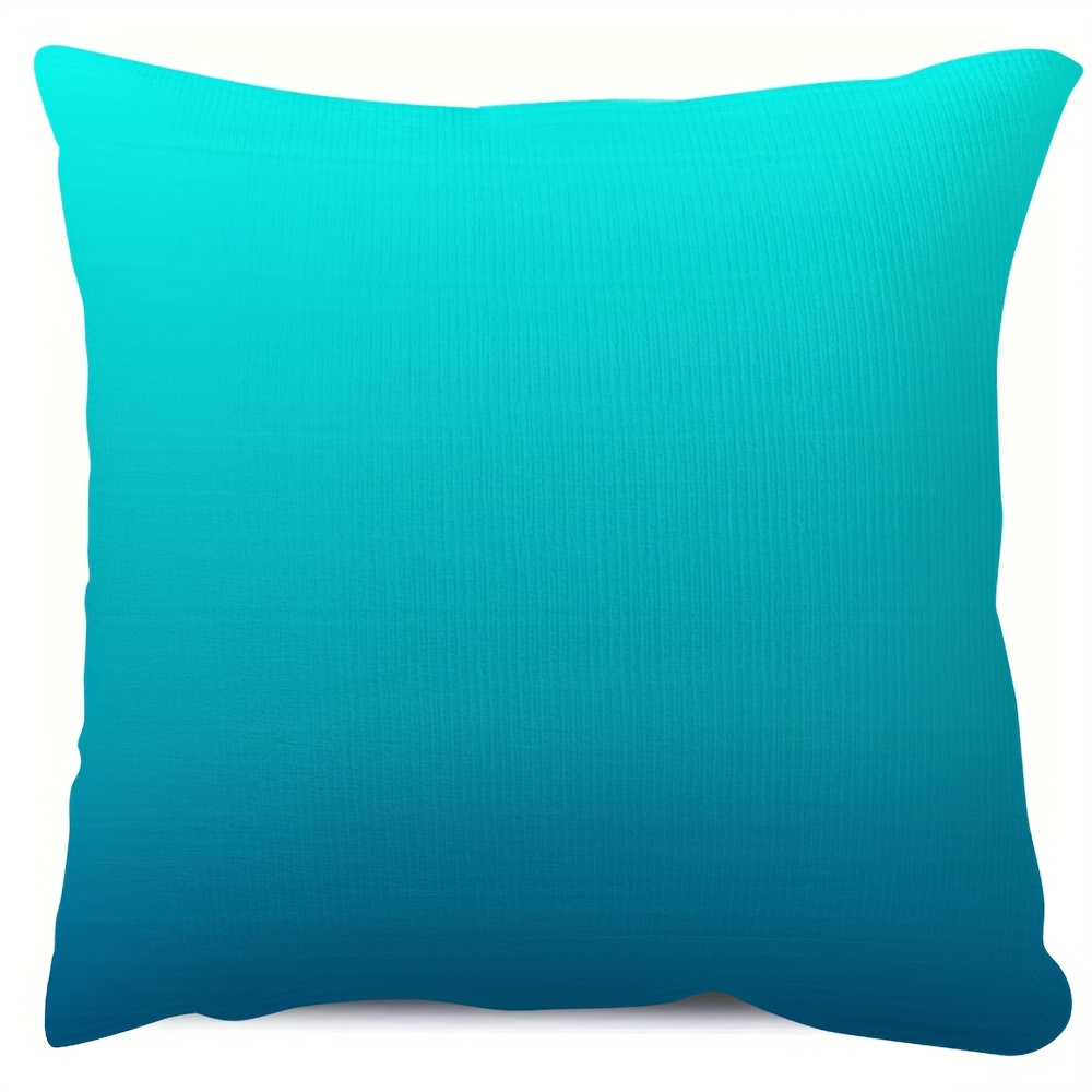 

Chic Teal & Turquoise Ombre 18x18 Inch Double-sided Plush Pillow Cover - Machine Washable, Zip Closure, Home Decor