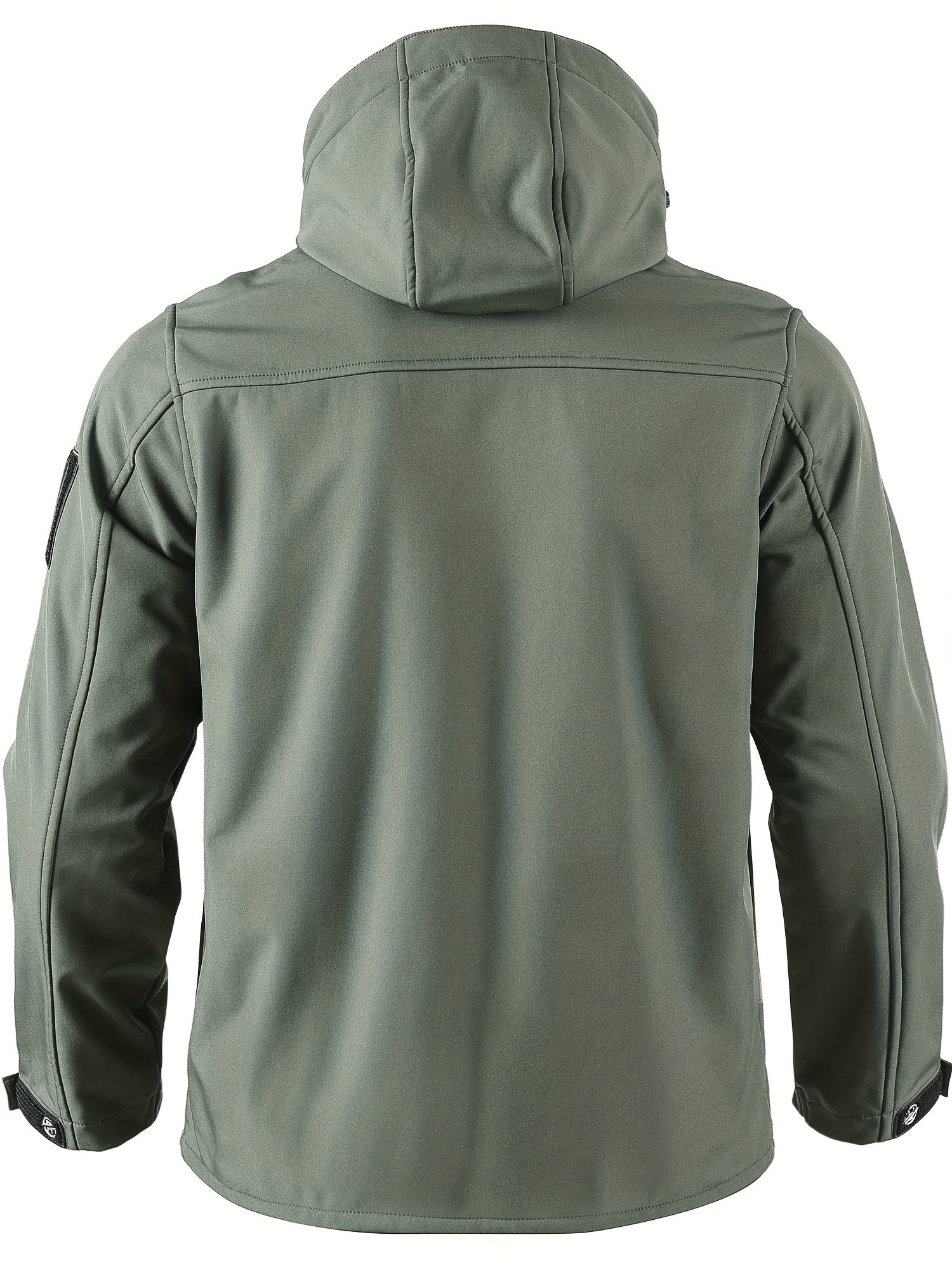 Men's Windproof Fleece-Lined Thickened Jacket with Hood and Multiple Pockets