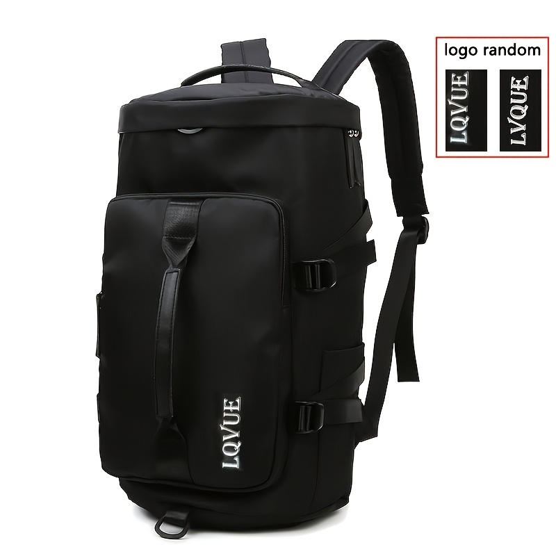 TEMU Women's Fashion Backpack, Large Capacity Women's Backpack, Black Tote Travel Bag, Solid Color Storage Bag, Lightweight Travel Backpack Luggage
