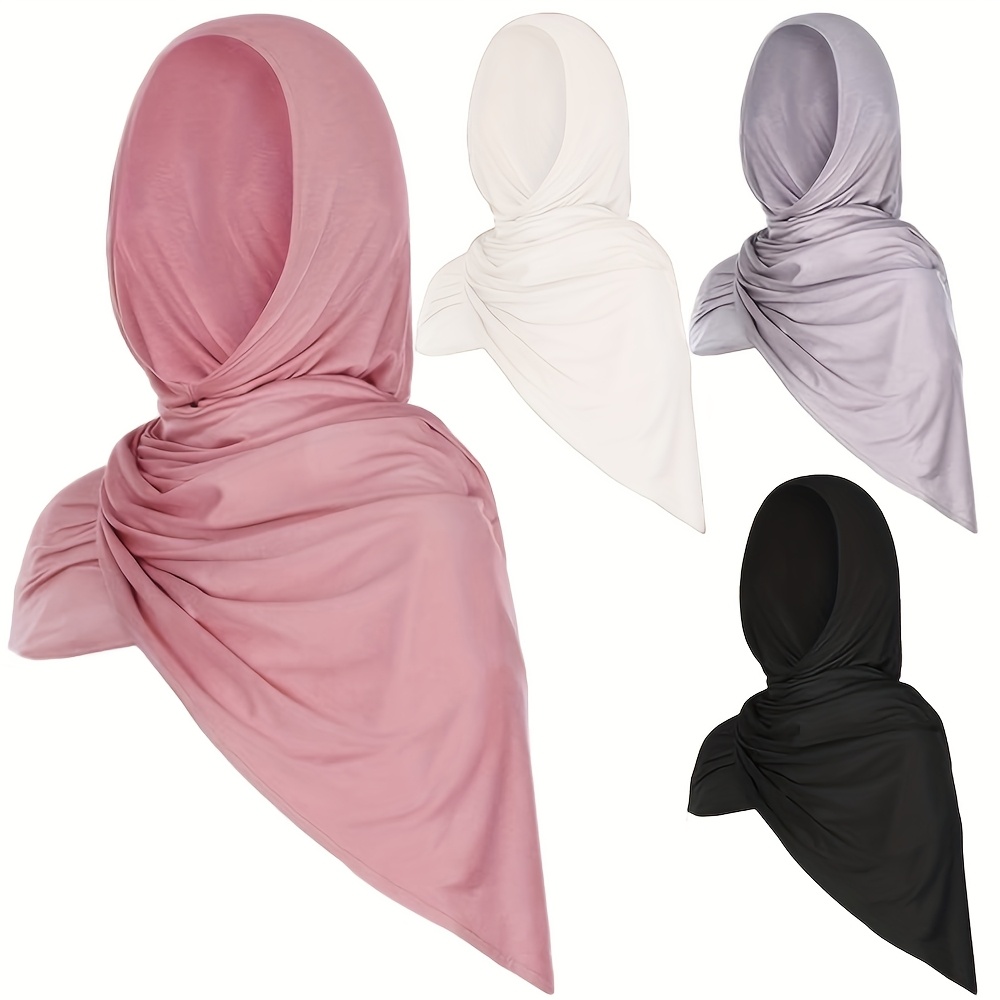 4 pack solid color bubble chiffon scarf for women fashion soft hijab long scarfs wrap scarves 70 27 5 inch 0