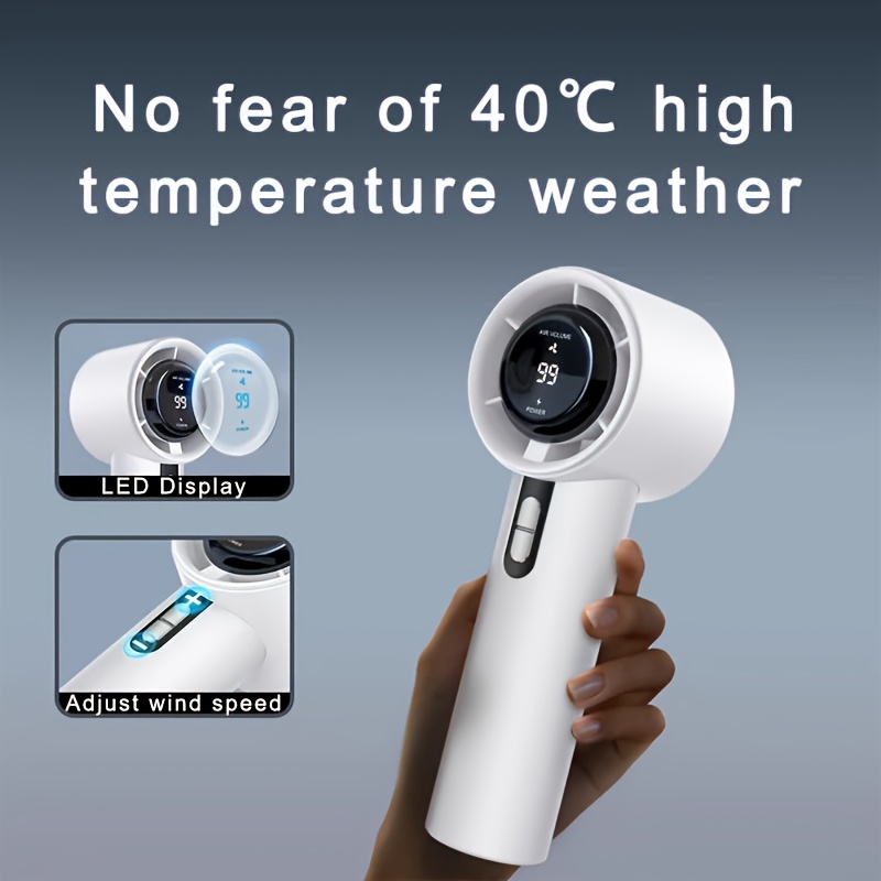 1pc Ultra-Portable 13000rpm Handheld Cooling Fan - 100-Speed Adjustable, 20?C Cooling, USB Rechargeable with Long Battery Life, 36V Safe Operation for Home, Office, Travel, Portable Fan, Sleek Design, Durable Construction