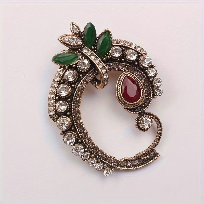 Image of New Stylish Vintage European And Brooch For Women, With Rhinestones, Perfect For Outfits