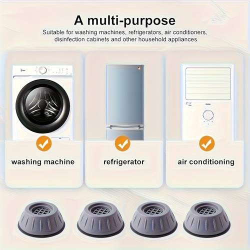 4pcs washing machine pads thickened shock absorbers non slip stabilizers for washers and refrigerators gray with