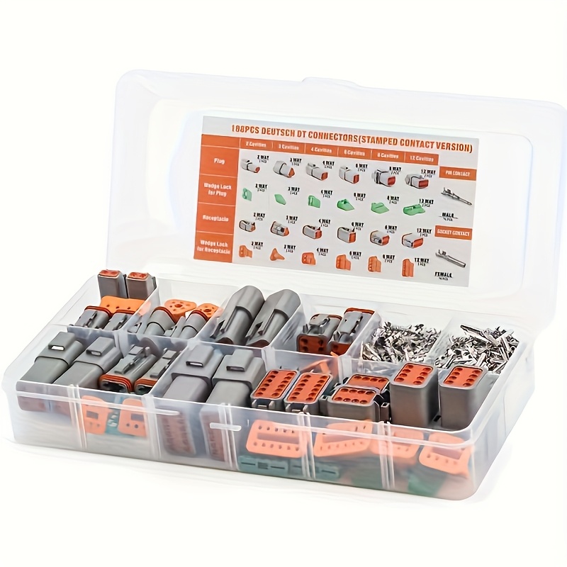 TEMU 188pcs Of Deutsch Dt Series Connector Assemblies, Size 16 Contacts, Automotive Electrical Connectors, Without Battery