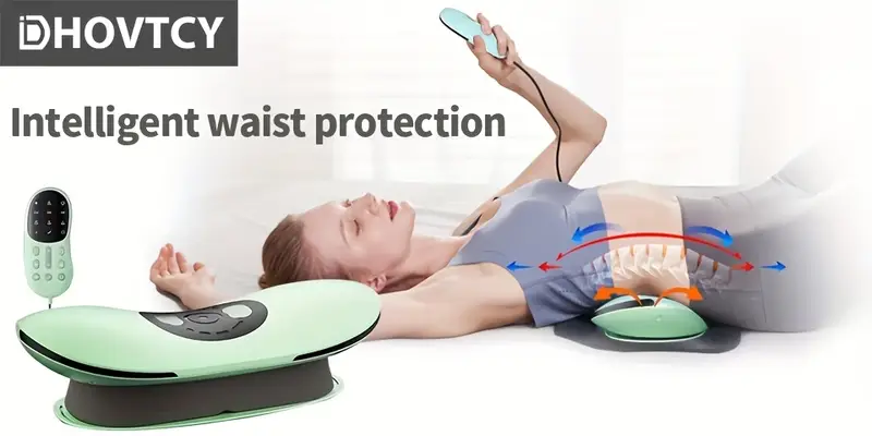 usb rechargeable electric lumbar massager with heat vibration full body massage for home office or travel perfect gift for men women details 0