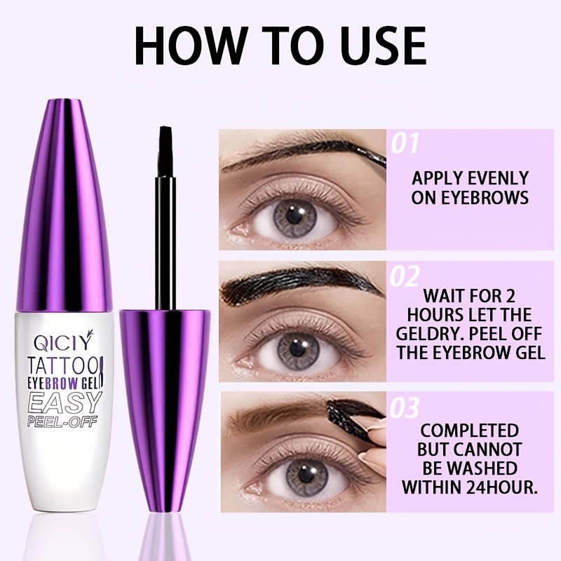 Waterproof Semi-Permanent Eyebrow Dye Gel - Long-Lasting, Smudge-Proof Brow Tint for All Light Beige Types, Tearing Eyebrow Cream, Music Festival/Party/Easter/Holiday Gift
