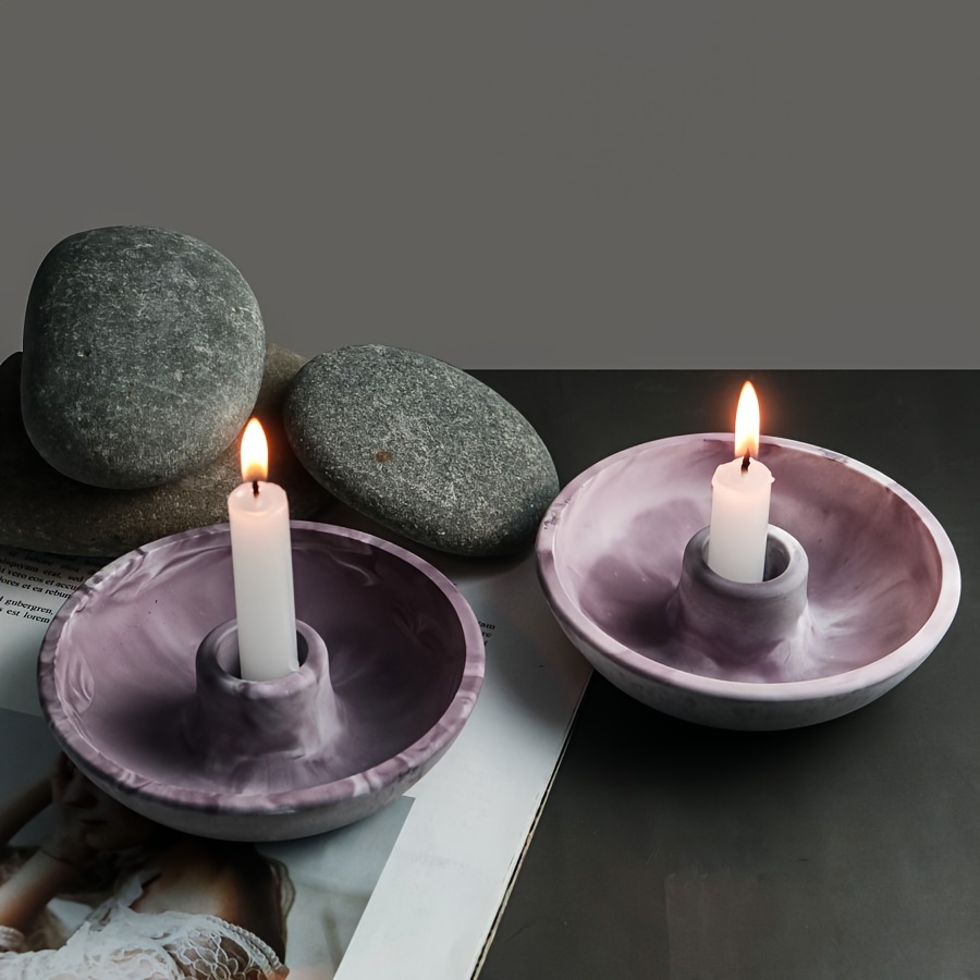 

1pc Modern Minimalist Ceramic Candle Holder Silicone Mold, 3d Bowl-shaped Aromatherapy Candle Base Plaster Ornament Casting Mold, Wedding Tabletop Home Decoration
