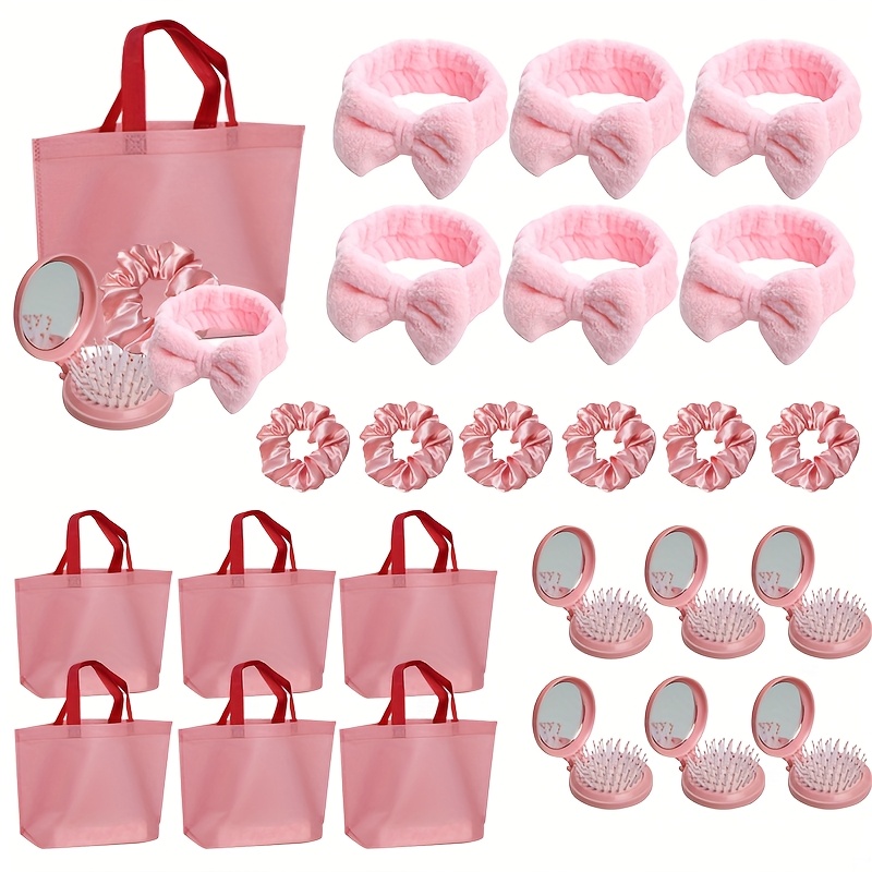 24 stück/6 sets, pajama-party-essentials-set - polyester-faser-spa-party-zubehör,   für hochzeiten, braut-shower, geburtstage, jubiläen, weihnachten, thanksgiving, valentinstag, neujahr, übernachtungsfeiern und gruppenversammlungen