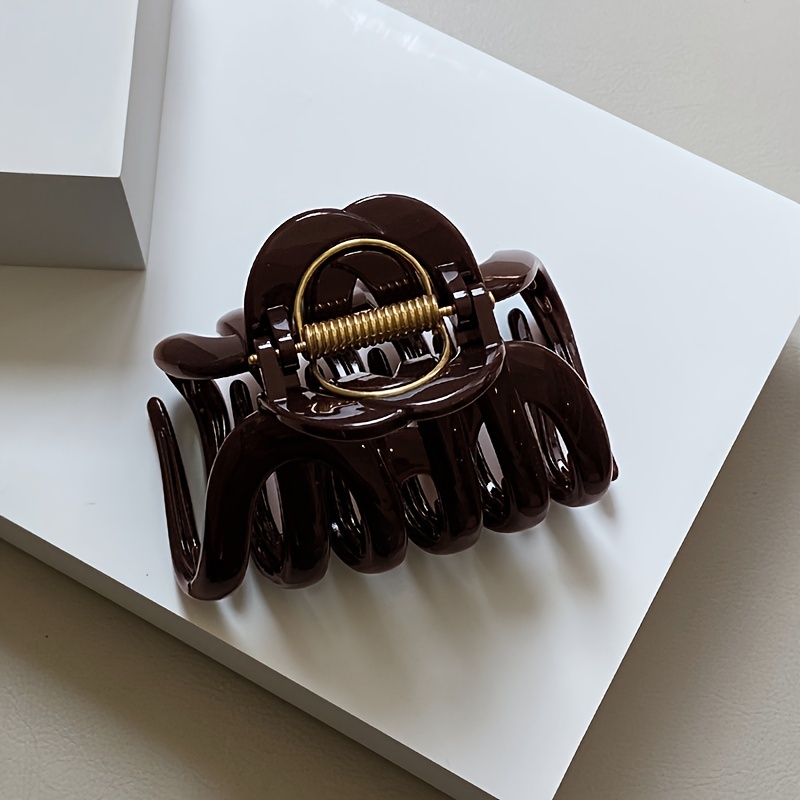 Image of Very Of Clipping Large Bun Hair Pumpkin Claw Clip Female Niche Design High-end Hair Clip Pc Light Luxury Shark Clip Valentine's Clip Gift